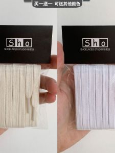 ของแท้ ผ้าฝ้าย เชือกผูกรองเท้าแบนรองเท้าผ้าใบสองชั้น Laces Van เหมาะสําหรับทั้งหมด สีดำ สีขาว สีขาวนวล