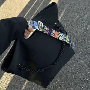 Guibao Personality Street Style Sport Fitness Black White High-End Tote Bag Casual Crossbody Shoulder Bag for Young Adults