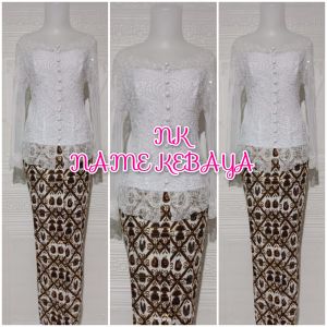 set kebaya manten kebaya kerah sabrina + rok sidoluhur