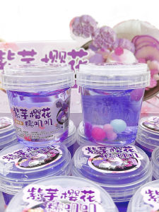 DIY Sweet Purple Taro Sakura Bubble Glue Không Dính Tay Không Độc Slime 200ml Đồ Chơi Cho Trẻ Em Từ 3 Tuổi Trở Lên