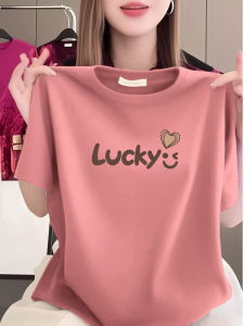 Loose Fit round Neck Short Sleeve Pure Cotton T-Shirt Womens plus Size Summer Casual Comfortable Breathable Printed Top