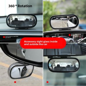 360 Degree Car Rearview Mirror Blind Spot Mirror Front And Rear Wheel Installation Assistant Reversing Tool Multi Functional