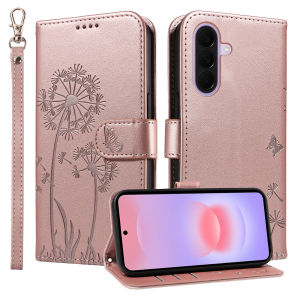 szhaiyu | Leather Wallet Flip Case for Samsung Galaxy A17 A27 A37 A57 A56 A36 A26 A16 A55 A35 A25 A15 A54 Dandelion Embossed Design