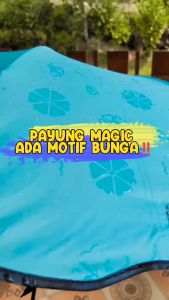 Payung Lipat Motif Dimensi Lapisan Hitam ANTI UV Magic 3D Umbrella / Ajaib Keluar Motif Saat Terkena Air Gelombang bisa cod gratis ongkir