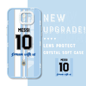 Hontinga Casing Case For Realme 10 Pro Plus Pro+ 5G 3 Pro 5 5i 5s 5 Pro Case Transparent Clear Case Number 10 Lionel Messi Soft Silicone Rubber Cases Back Cover Phone Casing Softcase For Girls