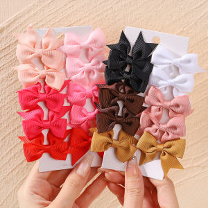 4/10/12pcs Grosgrain Ribbon Hair Bows With Clip For Cute Baby Girls Colorful Hair Clips Hairpins Barrettes Kids Hair Accessories