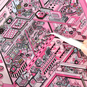 Kawaii Tomato Express 3D Song and Dance Disco Landscape Sticker  DIY Pocket Cabin Scene Christmas gifts ﻿ ﻿