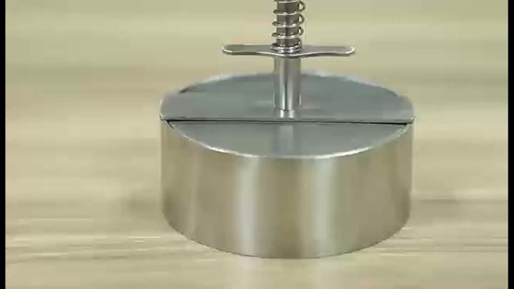 Burger Press with 100 Free Patty Papers, Stainless Steel 4.5inch Adjustable Hamburger Patty Maker, Non-Stick Hamburger Press for Kitchen BBQ Grill
