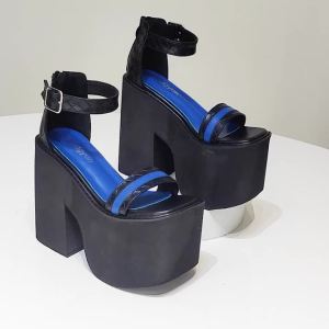 Gdgydh Womens Platform Sandals High Heels Korean Style Fish Mouth Open-Toe Summer Sandals with Ankle Strap Wide Heeled Sandals