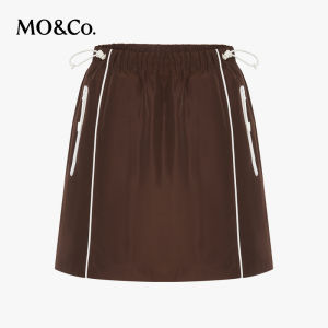 MO&Co. | Drawstring Waist Zip Pocket Straight Tube Sporty Short Skirt Outdoor