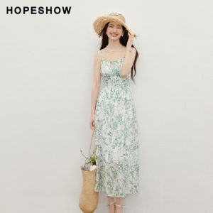 HOPESHOW | Resort Style Summer New Dress Color Block Beaded Strappy Dress