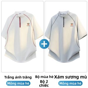 Paul Frank | Áo Thun Tay Ngắn Nửa Kéo Cổ Đứng Phong Cách Mỹ