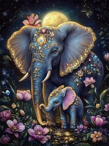 500 1000 1200 2000pcs Puzzle Fun Elephant With Floral Pattern Animal Art For Kids Adults Family Game Night Brain Teaser Toy Gift
