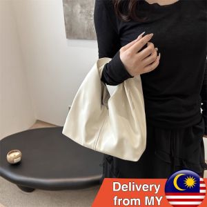 【 Delivery  from MY 】handbag womenFashionable dumpling handbagwhite and black leathersling bag women casual tote bagbeg tangan wanita