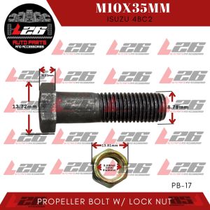 M10x35mm PROPELLER BOLT FOR Isuzu WITH LOCK NUT Isuzu 4BC2 PB-17