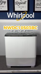 Whirlpool 10.5 kg Twin Tub Washer NWDC10503BC (Clear Black)\\n\\nWhirlpool has once again revolutionized the laundry industry with its latest offering - the Whirlpool 10.5 kg Twin Tub Washer NWDC10503BC (Clear Black). This innovative appliance features Ultra AirDry Technology, SuperSoak, and a sleek design that is perfect for any American household. In this article, we will explore the key features, specifications, and maintenance tips for this remarkable Clear Black Washer.\\n\\n Key Features & Benefits\\n\\n Ultra AirDry Technology\\n\\nThe Ultra AirDry Technology is a game-changer in the world of laundry appliances. This advanced feature helps reduce energy consumption by drying clothes using hot air instead of heat, which is not only environmentally friendly but also saves money on utility bills. Moreover, this technology helps preserve the fabric quality of your clothes, ensuring they last longer.\\n\\n SuperSoak\\n\\nThe SuperSoak feature allows users to soak clothes for up to 12 hours before washing, making it easier to remove stubborn stains. This function ensures that even the most challenging stains are tackled effectively, leaving your clothes looking clean and fresh.\\n\\n Sleek Design & Durability\\n\\nThe Whirlpool Twin Tub Washer NWDC10503BC boasts a sleek and modern design that complements any kitchen or laundry room. Its Clear Black color adds a touch of elegance and sophistication to any space. Additionally, the rust-proof body and rat-proof base ensure that this appliance is built to last, providing years of reliable service.\\n\\n Specifications & Dimensions\\n\\n Capacity & Power Consumption\\n\\nThe Whirlpool Twin Tub Washer NWDC10503BC has a capacity of 10.5 kg, making it perfect for families with multiple members. Its input power consumption is 640 watts, ensuring that it runs efficiently and does not consume excessive electricity.\\n\\n Size & Weight\\n\\nThe Clear Black Washer has dimensions of 104.5 cm (height) x 89 cm (width) x 52.5 cm (depth), and it weighs approximately 25 kg. These dimensions make it easy to fit into most laundry spaces without taking up too much room.\\n\\n How to Use & Maintenance\\n\\n Operating Instructions\\n\\nUsing the Whirlpool Twin Tub Washer NWDC10503BC is simple and straightforward. First, load your clothes into the washing tub, then add detergent and select the desired wash cycle. Next, choose the drying option if required, and press the start button to begin the process. The machine will automatically shut off once the cycle is complete.\\n\\n Cleaning & Maintenance Tips\\n\\nTo keep your Whirlpool Twin Tub Washer NWDC10503BC running smoothly, it is essential to perform regular cleaning and maintenance tasks. Clean the drum and filter regularly to prevent the buildup of dirt and debris. Additionally, check the rubber seals and gaskets for wear and tear, and replace them if necessary. By following these simple tips, you can ensure that your Clear Black Washer remains in excellent condition for years to come.\\n\\nIn conclusion, the Whirlpool Twin Tub Washer NWDC10503BC (Clear Black) is a must-have for any American household. With its advanced Ultra AirDry Technology, SuperSoak feature, and sleek design, this appliance offers unparalleled convenience and efficiency. Don't miss out on this opportunity to transform your laundry routine - get your Whirlpool Twin Tub Washer NWDC10503BC today!\"