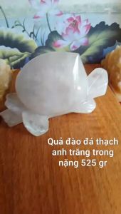 Quả Đào Đá Phong Thủy Thach Anh Trắng Trong Tự Nhiê