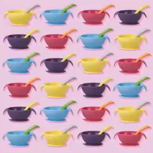B. Box Silicon Bowl + Spoon - Peralatan Makan Anak
