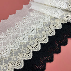 Vải Trang Trí Viền Ren Thủ Công DIY Màu Đen Và Nâu Nhạt 9cm Vải Quần Áo Phụ Kiện Trang Trí Nhà Cửa May Vá Thêu