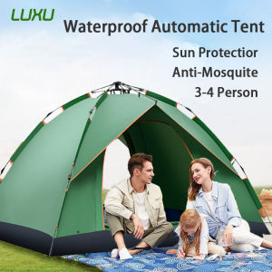 LUXU Automatic Camping Tents Outdoor Waterproof High Quality Tent For Camping Waterproof 3 to 4 Person Sale Tent