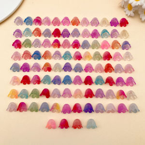 ลูกปัดอะคริลิคลายดอกไม้น่ารัก ขนาด 11x9 มม. จำนวน 100 ชิ้น สำหรับทำเครื่องประดับ DIY พวงกุญแจ ต่างหู สร้อยคอ สร้อยข้อมือ และอุปกรณ์ตกแต่ง