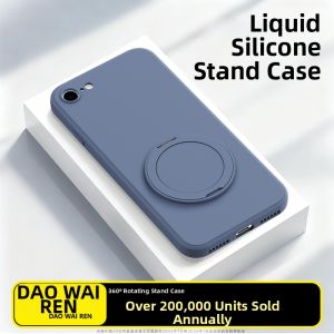 DAOWAIREN | Liquid Silicone Protective Case with Rotating Stand for iPhone SE2 16E 17E