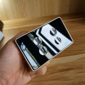 công tắc thông minh WIFI TUYA nút lõm viền nhôm vàng điều khiển từ xa