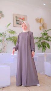 RR GIA Gamis Dress Terlaris Wanita Simpel Elegan Polos Terbaru Simple Muslim
