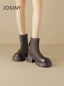 Josiny | Vintage Chunky Heel Thick Sole Insulated Slim Ankle Boots