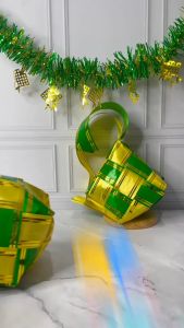 ketupat lebaran / ketupat Hiasan Parcel Hampers / ketupat pita list mas