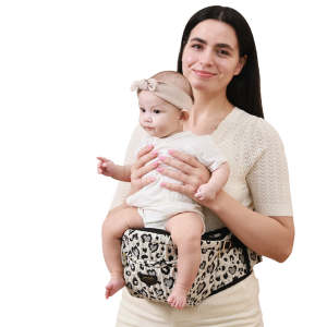 SUNVENO Baby Hip Seat Carrier Waist Stool with Adjustable Extended Waistband Non-Slip Hip Seat Surface for 3-36months Newborns & Toddlers Leopard Print