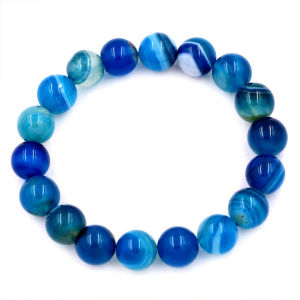 [Mệnh Thủy Mộc] Vòng Chuỗi Đeo Tay Đá Mã Não Xanh Dương Sọc 8 Ly 10 Ly 12 Ly 14 Ly 16 Ly - Vòng Tay Phong Thủy Hợp Mệnh Thủy Mệnh Mộc - Tài Lộc - May Mắn - Phong Thủy 868