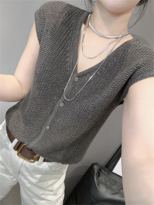 Shalldoer | Summer Slim Fit V-Neck Icy Silk Short Sleeve Cardigan