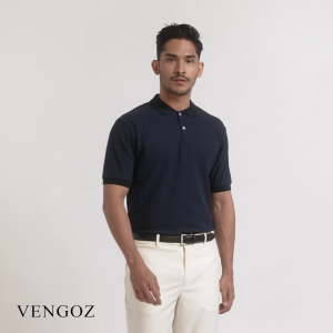 VENGOZ Polo Shirt Pria Premium - Mens Twin Tipped Polo Shirt Navy