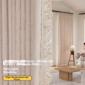 French Cream Style High Opacity Thick Chenille Curtains