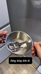 Bát Inox 2 Quai 500ml Kèm Thìa Tô Ăn Cơm Mì Cháo Canh Phong Cách Hàn Quốc Tiện Lợi