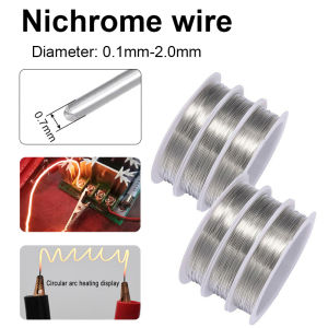 1pcs 0.1mm - 2.0mm High Temp Wire Nichrome Heat Resistant Wire General Purpose Support Wire Craft Wire (Length 1/5/10M)
