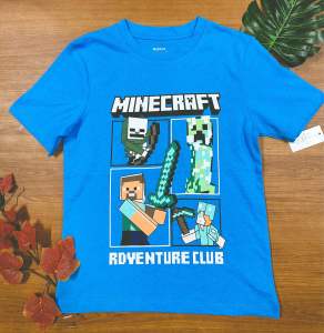 Áo thun bé trai BG tay ngắn size đại Roblox Minecraft từ 22-50kg Vnxk