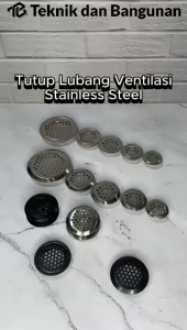 PENUTUP LUBANG ANGIN VENTILASI UDARA PLAT HAWA BULAT STAINLESS STEEL LEMARI KABINET FLAT RATA ABD