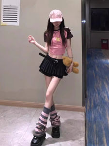 Váy Ngắn Xếp Ly Lưng Cao Màu Đen Cho Nữ Mùa Hè Mới Mini Chống Ánh Sáng Cho Bé Gái Dáng Chữ a Đa Năng