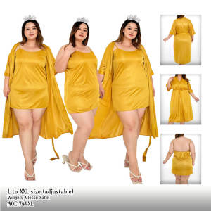 FOLVA Bridesmaid Kimono Set Wedding Big Size jumbo satin 1744ESET XL
