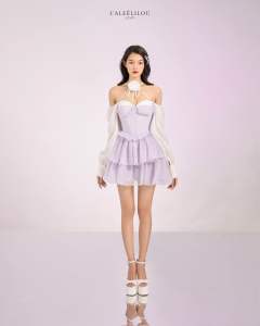 Caleelilou - Đầm tơ tím Gladys