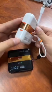 🔋อายุการใช้งาน 200%🔋 พาวเวอร์แบงค์ 40000mAh ชาร์จเร็ว 22.5W แบตเตอรี่สำรอง PowerBank แบตสำรอง แบบพกพา มีสายในตัว เพาเวอร์แบงค์ USB Type