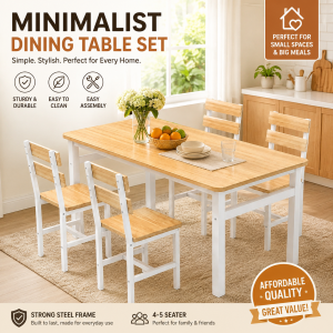 Dinning Table Set with 4 Chairs Home Restaurant Dinning Table 4 Seater For Living Room Dining Room (1 Table + 4 Chairs)