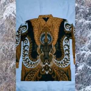 Baju Batik Pria Dewasa Batik Pria Lengan Panjang Kemeja Batik Pria Murah Lengan Pendek Terbaru Full Furing Batik Wisanggeni Solo Motif Gordo Coklat Hitam