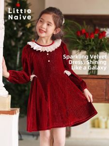 Little Naive | Warm and Sweet Velvet Dress For Girls