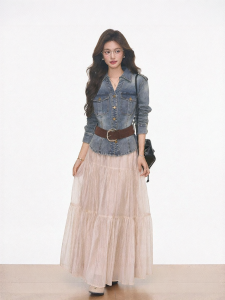 WESTAYONE | Slimming Waist Denim Jacket Female