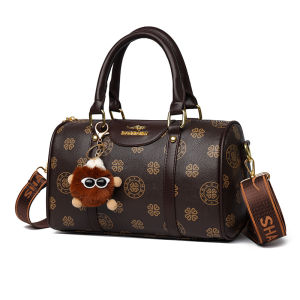 2025 New Soft Leather Shoulder Crossbody Bag Womens Handbag Fashionable Single Strap Boston Bag Pillow Shaped Casual Bag