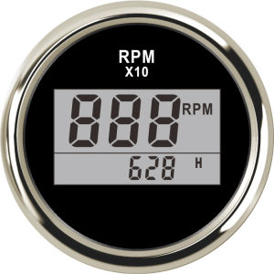 RYSJM | 52mm Digital Tachometer W/ Hourmeter For Marine Car Truck Motorcycle Yacht Boat RPM Meter REV Counter 0-9990rpm Tacho Gauge