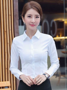 Womens Slim Fit Long Sleeve Short Sleeve White Shirt Workwear Casual Fashion Blue Black Office Uniform plus Size Shirt